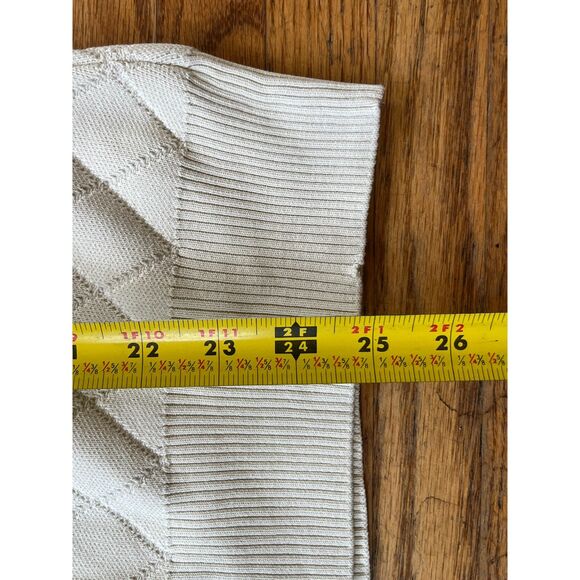 OPENING CEREMONY Cream Diamond Pattern Flare Sleeve Sweater   Women's Size Small - Picture 9 of 11